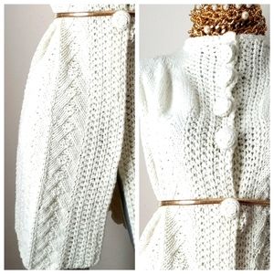 "BOHO ROMANCE" 70S VINtaGe Knit Crochet Retro Cottage Core Poncho/Cape